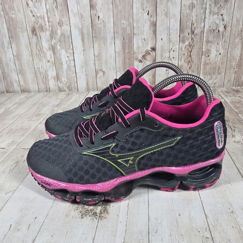Mizuno Wave Prophecy 4 Womens Running Shoes Black Pink Neon J1GD150010 Size 7 - Picture 4 of 8